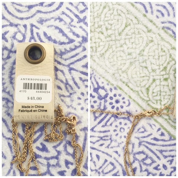 Anthropologie Gold Floral Layered Locket Necklace - Picture 6 of 8